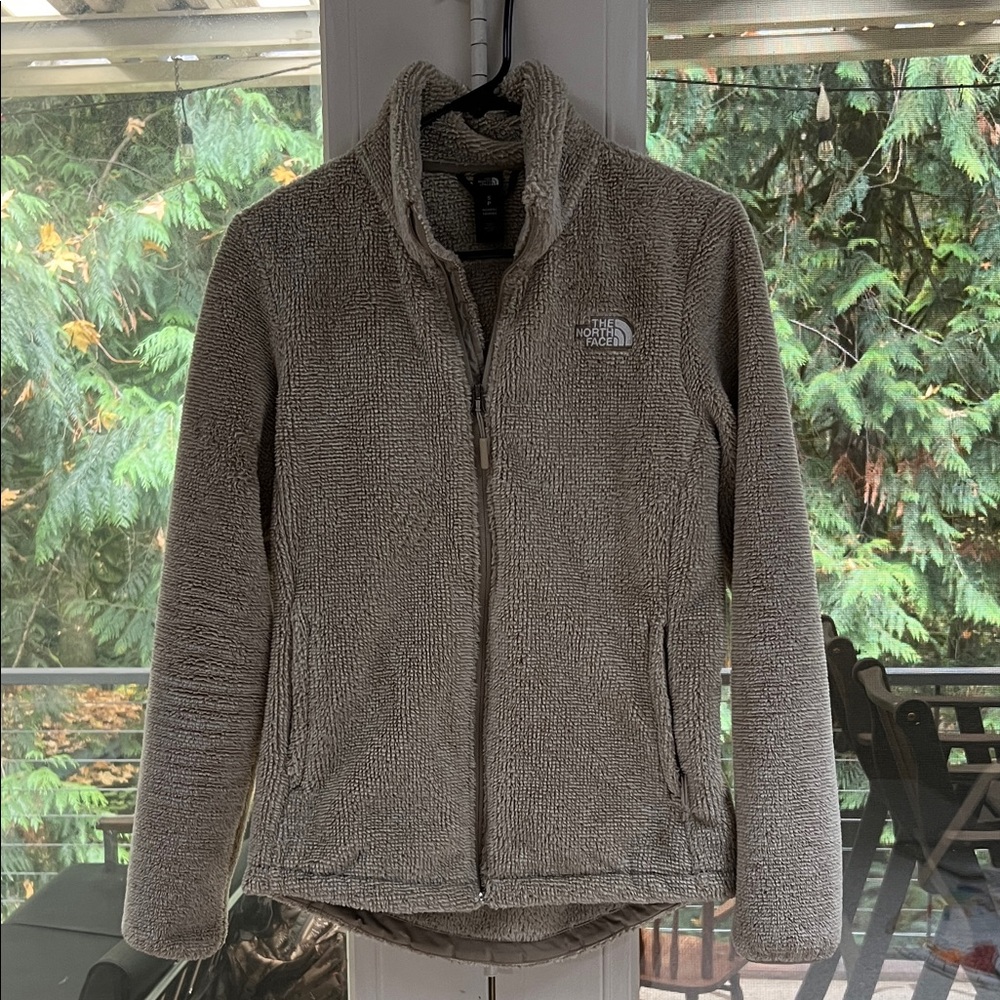 Beige the north face zip up